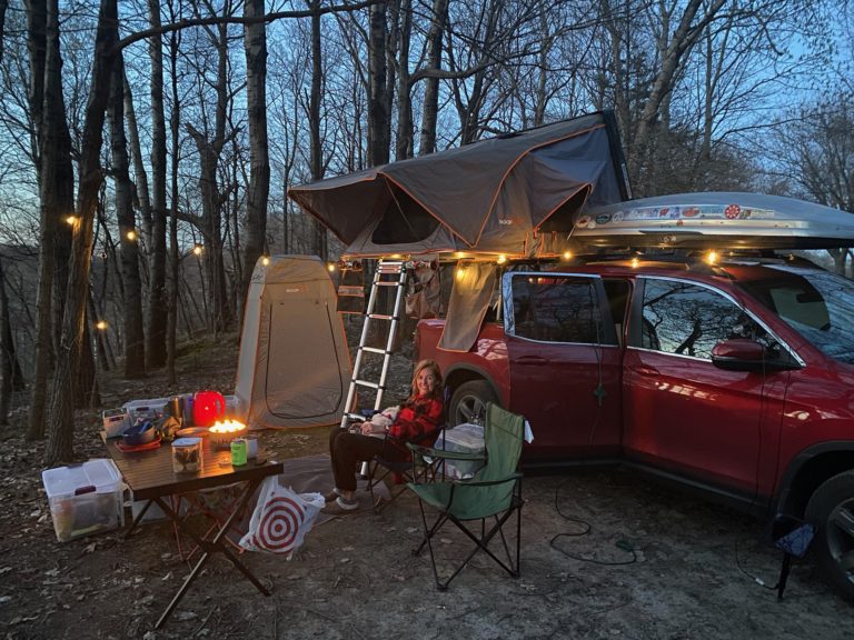 Dusk at campsite